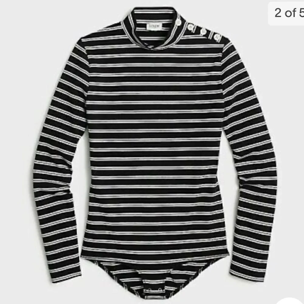 J Crew black and white striped bodysuit. Sz S